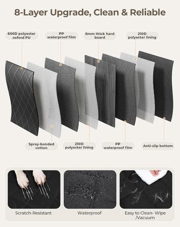 Килимок для собак у машину з жорсткою основою | Водонепроникний, антиковзний, захисний чохол на заднє сидіння авто | Килимок-матрас для собак XXL з 6 шарами та 2 фіксаторами для ременів безпеки