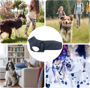 Зимовий теплий одяг для собак: вітронепроникна бавовняна жилетка, утеплена модель для прогулянок, походів, кемпінгу та міста (морська синя)