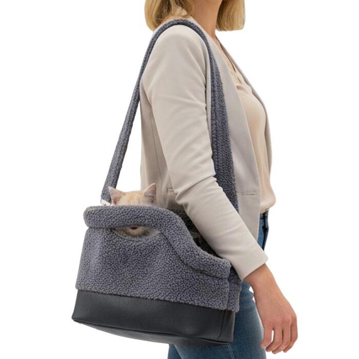 Трагеція для маленьких тварин, водонепроникна та тепла, з ременем безпеки, для собак та котів, сірого кольору