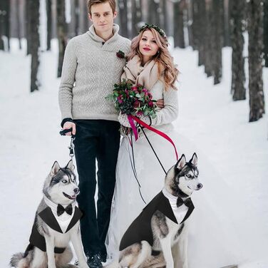 Костюм для собак Kuoser з банданою, теплий халат для собак з кріпленням для краватки, костюм для цуценят для собак, сорочка для вечірки на День народження, Хелловін, весілля, S-XXL, довжина спини M: 35 см, чорний