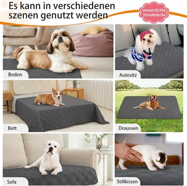 Водонепроникний плед для собак GYURO, великий, миючий, з неслизьким покриттям, захищає меблі (сірий, 235*259 см)