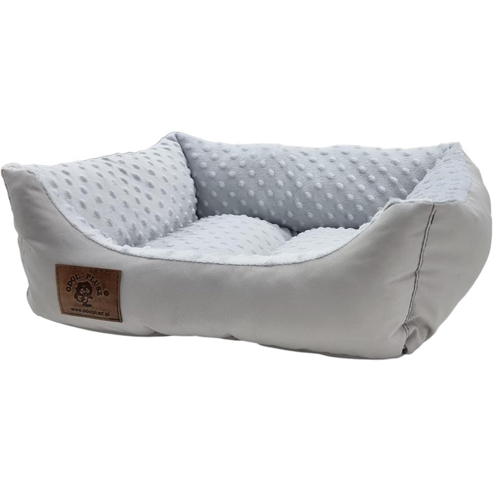 Ліжко для собак Odolplusz: м'який кошик-софа для маленьких собак, 50x40 см (сірий) | з наповнювачем з силіконових кульок | гіпоалергенне