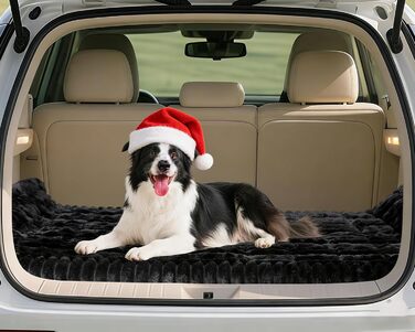 Лоїон Лежанка для собак в авто, килимок на заднє сидіння, м'яка підстилка для собак, захисний чохол, 127x62,5x2,5 см (Чорний)