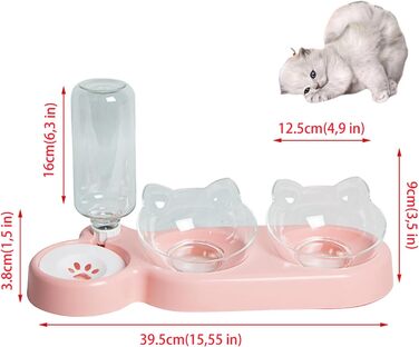 Автоматичний поїльник для котів та собак | Набір мисок з дозатором води | Безпечний, знімний, BPA-Free (Рожевий)