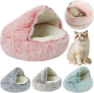 М'яке ліжко для собак та котів Zentaurus, рожеве, середнього розміру (L: 60 см, до 10 кг; M: 50 см, до 4 кг)