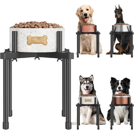 Підставка для води для собак Jane Eyre – регульована, піднята, для великих та середніх собак, антиковзаюча, без миски. Матеріал: L-STEEL