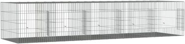 Вольєр для кроликів vidaXL, 3 секції, 163x79x54 см, оцинковане залізо, клітка для домашніх тварин