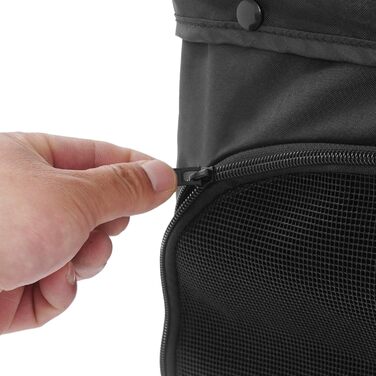 Візок для собак до 15 кг, 62x44.5x101 см, 4 колеса, складний, для маленьких та середніх собак/кішок, з кошиком для зберігання, чорний, Oxford Tuch + вуглецева сталь