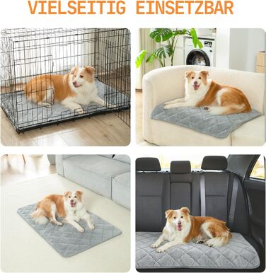 М'який килимок для собак, тепла ковдра для котів та собак, 75 x 50 см, M, м'яка підкладка, можна прати в пральній машині, неслизький, багатофункціональний, сірий