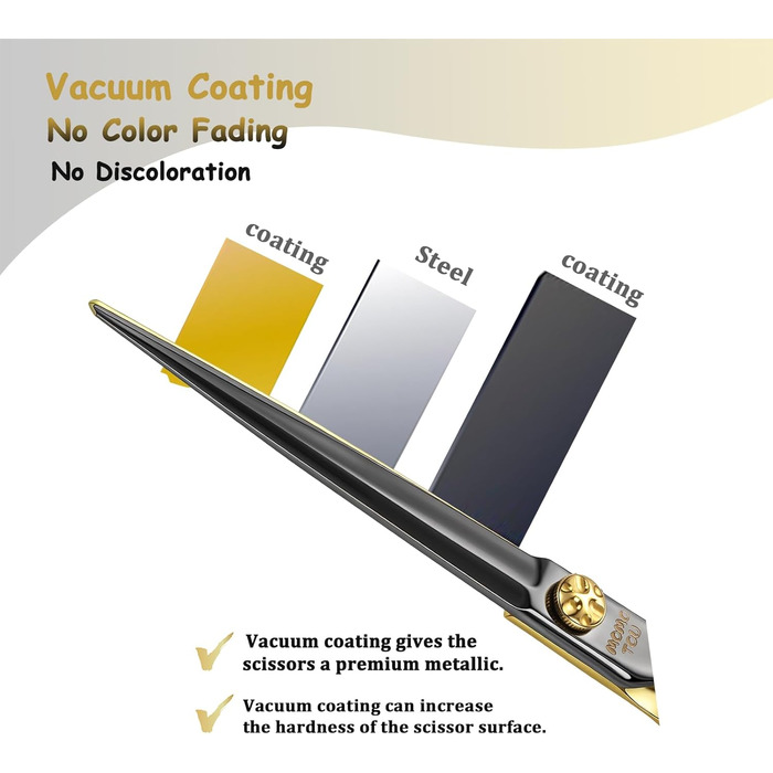 Професійна вигнута ножиця для грумінгу собак, японська сталь 440C, 19.1 см, чорний та золотий колір