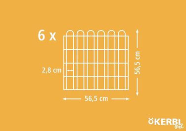 Вольєр для домашніх тварин Kerbl, оцинкований, 6 секцій 56,5x56,5 см, з дверима