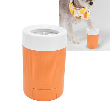 Портативний очисник лап для собак, мийний стаканчик для лап, інструмент для чищення лап домашніх тварин, для дому, подорожей, активного відпочинку, з міцного матеріалу (Помаранчевий)