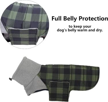 Зимовий теплий нашийник для собак Dachshund (Такса) від Geyecete, водонепроникний, з отвором для повідка, теплий пуловер для маленьких собак, червоно-зелений в клітинку (XS)