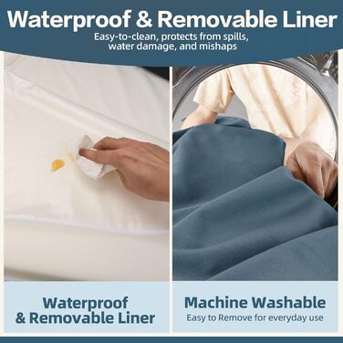 Ліжко для собак Sytopia XXL з memory foam, 17.8 см товщиною, ортопедичне, для собак понад 45 кг, водовідштовхувальний чохол, внутрішній шар (XX-Large, блакитний; сірий)