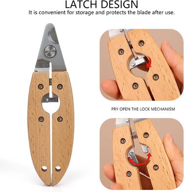 Кліпер для обрізання кігтів собак: ергономічний, з дерев'яною ручкою та захистом від затискання | Безпечний інструмент для догляду за домашніми тваринами