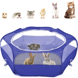 Pawaboo: вольєр для дрібних тварин, складаний, водовідштовхувальний. Підходить для кроликів, курей, кошенят, цуценят, хом'яків. З сіткою, блискавкою та нейлоновим дном – Indigo