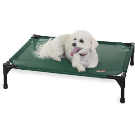 Підняте вуличне ліжко для собак K&H PET PRODUCTS, охолоджуюче, з дихаючою сіткою, знімний чохол, металевий каркас, для середніх порід, портативне