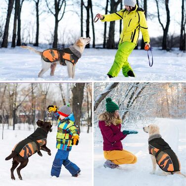 Водонепроникний зимовий одяг для собак - тепла куртка для собак, одяг для маленьких, середніх та великих собак, пуловер для собак з безпечними світловідбиваючими смугами для лабрадорів, чихуахуа, французьких бульдогів, 3XL, помаранчевий камуфляж