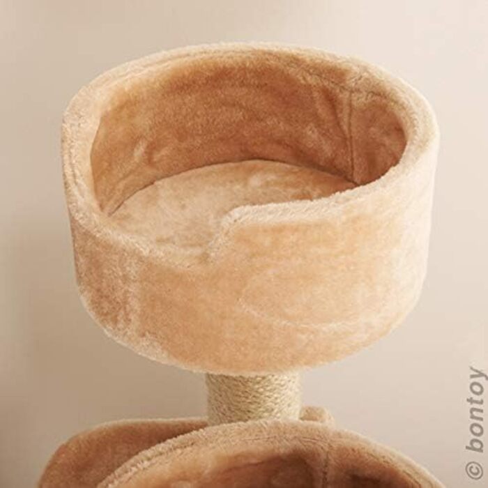 Когтеточка для котів Bontoy Jerry, кремова, 126 см, стовпи з сизалю 9 см, підходить для великих котів
