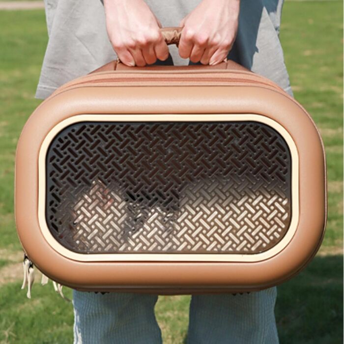 Транспортна переноска для котів та собак Asixxsix - для маленьких та середніх тварин до 7 кг, з PU-шкіри та Оксфорду, складна та водонепроникна