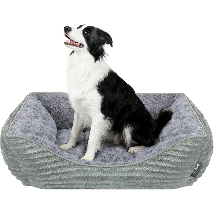 Ківш для собак великих порід, котячий лежак, миється, пухнастий, м'який та теплий, сірий, 90*68*19 см XL