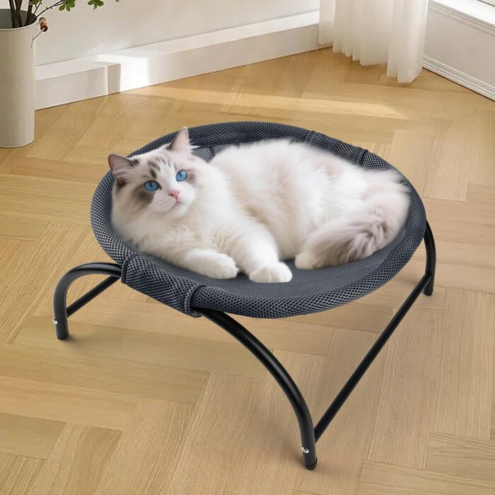 Гамак для котів LIFLIX Outdoor: зручний, знімний, для внутрішнього та зовнішнього використання (темно-синій, сітчаста тканина)