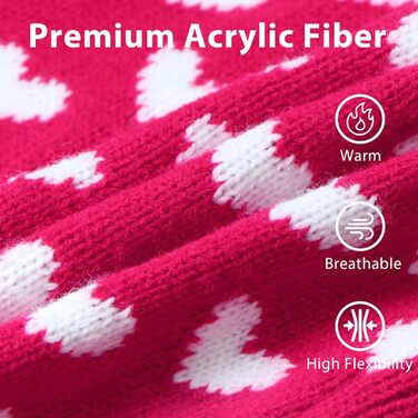 Вовняний пуловер для собак на День святого Валентина з червоним сердечком (M, червоний)