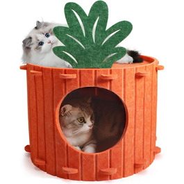 Двоярусна кігтеточка-будиночок для котів з платформою та іграшкою, 60x40x40 см