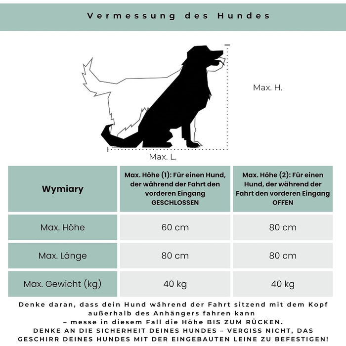 Причіп для велосипеда PETRIVE Active ONE для собак та котів до 40 кг, світло-зелений (темно-зелений)