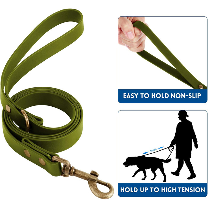 Набір повідків та нашийників для собак Wisedog: регульовані, міцні нашийники та повідки для малих, середніх та великих собак, з тримачем для пакетів для вигулу (M, L) (Окружність нашийника: 30-46 см; Повідок: 1.5 м), (XL(Окружність нашийника: 41-64 см; По