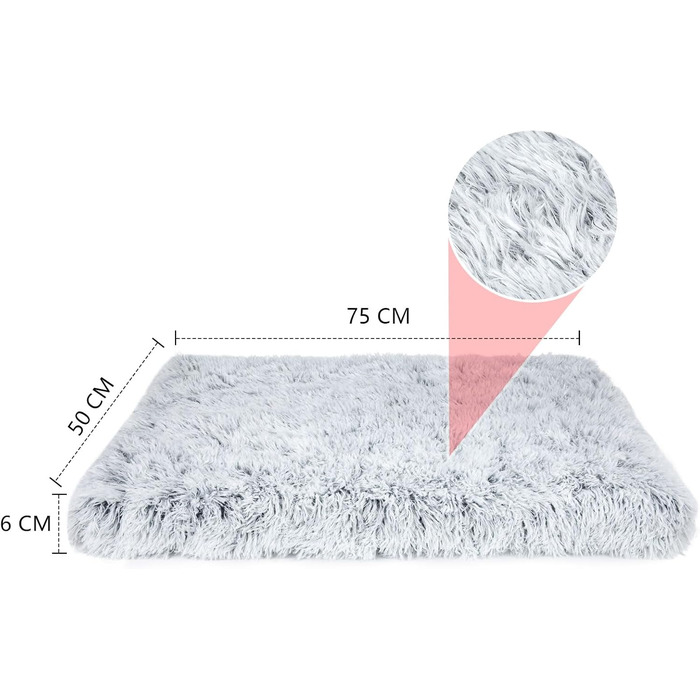 М'який матрац для собаки, неслизька підкладка, крісло-гніздо для великих собак, сірий, 100 x 60 см (75x50 см)