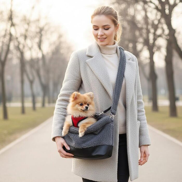 Транспортна сумка для кота Puwaio, водонепроникна зимова сумка | З фіксатором на ремені безпеки, переноска для собак та котів | Для маленьких та середніх порід | Сіра