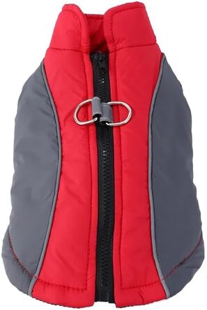 Водонепроникна тепла куртка для собак Antel, червона, розмір S, з D-порогом