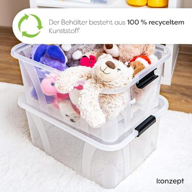 Ящик для зберігання Konzept з кришкою, 55 л, BPA-free, міцні затискачі