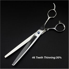 Професійний набір для грумінгу домашніх тварин 8.0 дюймів: ножиці, гребінець, прямі та зігнуті ножиці для собак, вирівнювання кісток тварин (сріблястий, червоний)