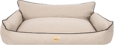 Крісло-ліжко для собак Joker M: 82 x 63 см, штучний льон, бежеве