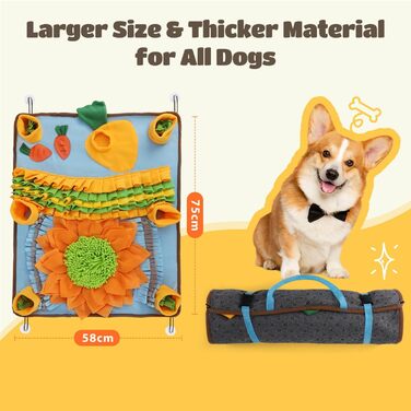 Килимок-нянчильник для собак Nobleza: інтерактивна іграшка-тренажер, 75x58 см