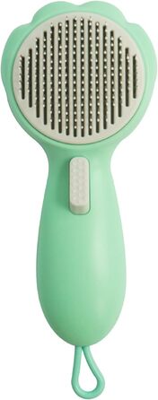 Щітка для собак для видалення шерсті, масажна щітка для котів, для линьки та догляду за шерстю, видаляє розпушену шерсть, безболісні щетинки, самоочисна щітка для собак з м'яким масажем (зелена)