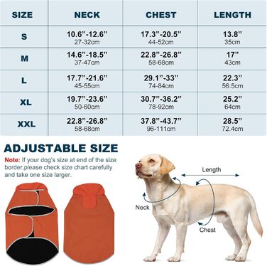 Водонепроникний собачий дощовик Yfbrite, теплий дощовик для собак, розмір M (L, помаранчевий)