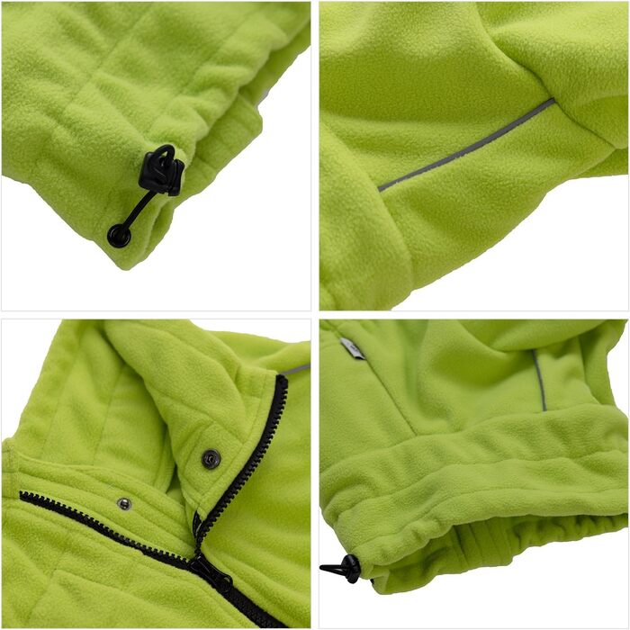 Зимовий теплий одяг для собак, тепла куртка для собак, флісовий одяг для собак з блискавкою, одяг для собак на вулицю Green XXL