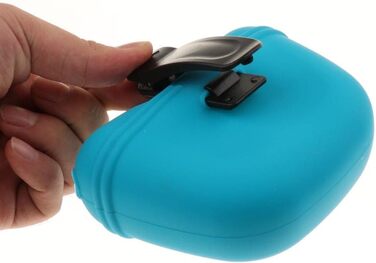 Сумка для дресирування собак з силікону, блакитна. Зручна для винагороди та перенесення ласощів. З кріпленням на ремінь. 3 кольори на вибір.