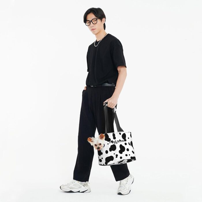 Транспортна сумка-переноска для котів та собак, складна, для подорожей (з принтом 'Корова')