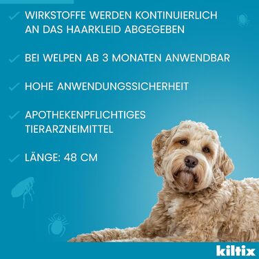 Kiltix нашийник проти кліщів і бліх для середніх активних собак