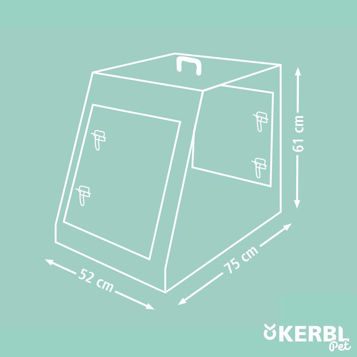 Клітка для транспортування тварин Kerbl складна, металева, 2 двері, 76×54×64 см, чорна