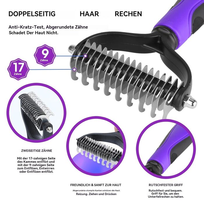 Набір для догляду за собаками (5 шт.) – щітка для вичісування линяючої шерсті (коротко- та довгошерстих собак та котів). Видаляє відмерле волосся та запобігає утворенню ковтунів. Колір: блакитний.