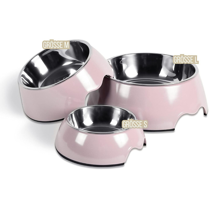 Набір мисок для корму ne&no® для собак та котів (S, 170 мл, 2 шт.) - нековзні миски для тварин, Malve