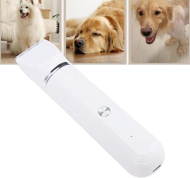 Набір для грумінгу собак Haofy: 4-в-1, бездротовий триммер з LCD-дисплеєм, шумовидалення, для професійного догляду за шерстю котів та собак (білий)