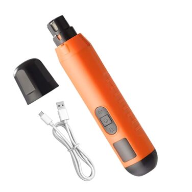 Електричний триммер для собак та котів, 5 швидкостей, акумуляторний, професійний, для догляду за кігтями, помаранчевий