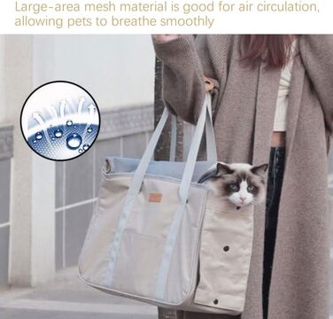 Сумка для тварин Bebeibon на одне плече, велика, світло-бежева