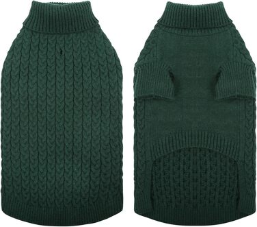 Пуловер для собак SAWMONG, великих порід, для дівчаток та хлопчиків, з коміром-горловиною, в'язаний, теплий, зелений, розмір XXL